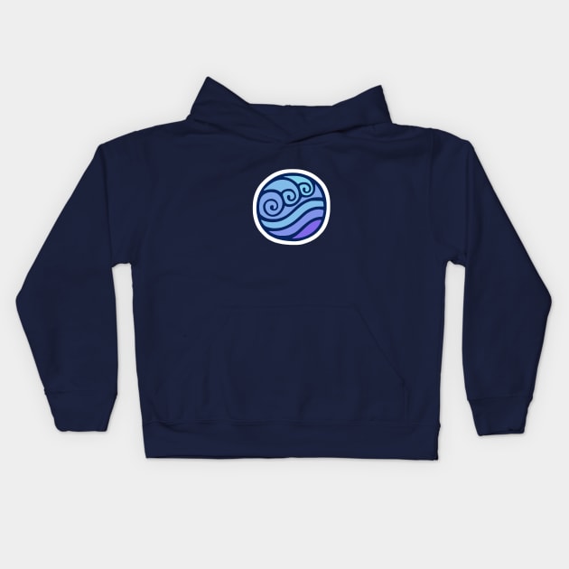 Waterbending Symbol Kids Hoodie by DrGraveRobber